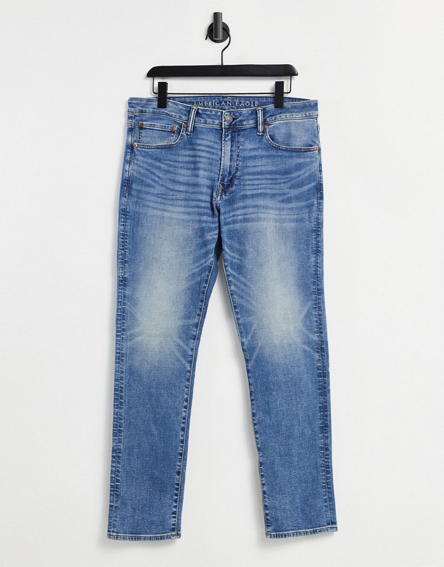 American Eagle – Lite urtvättade, blå jeans med smal passform