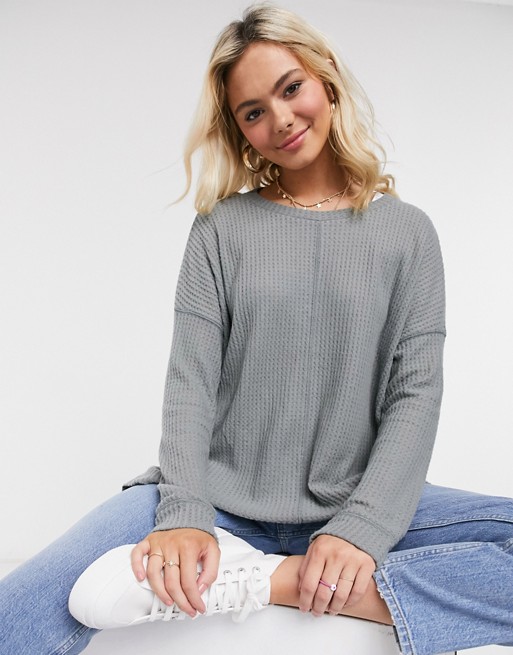 American Eagle long sleeve cosy top in olive
