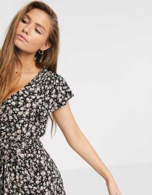 American eagle black wrap dress sale