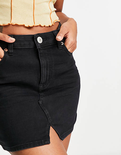 American Eagle - Mini-jupe en jean moulante - Noir | ASOS