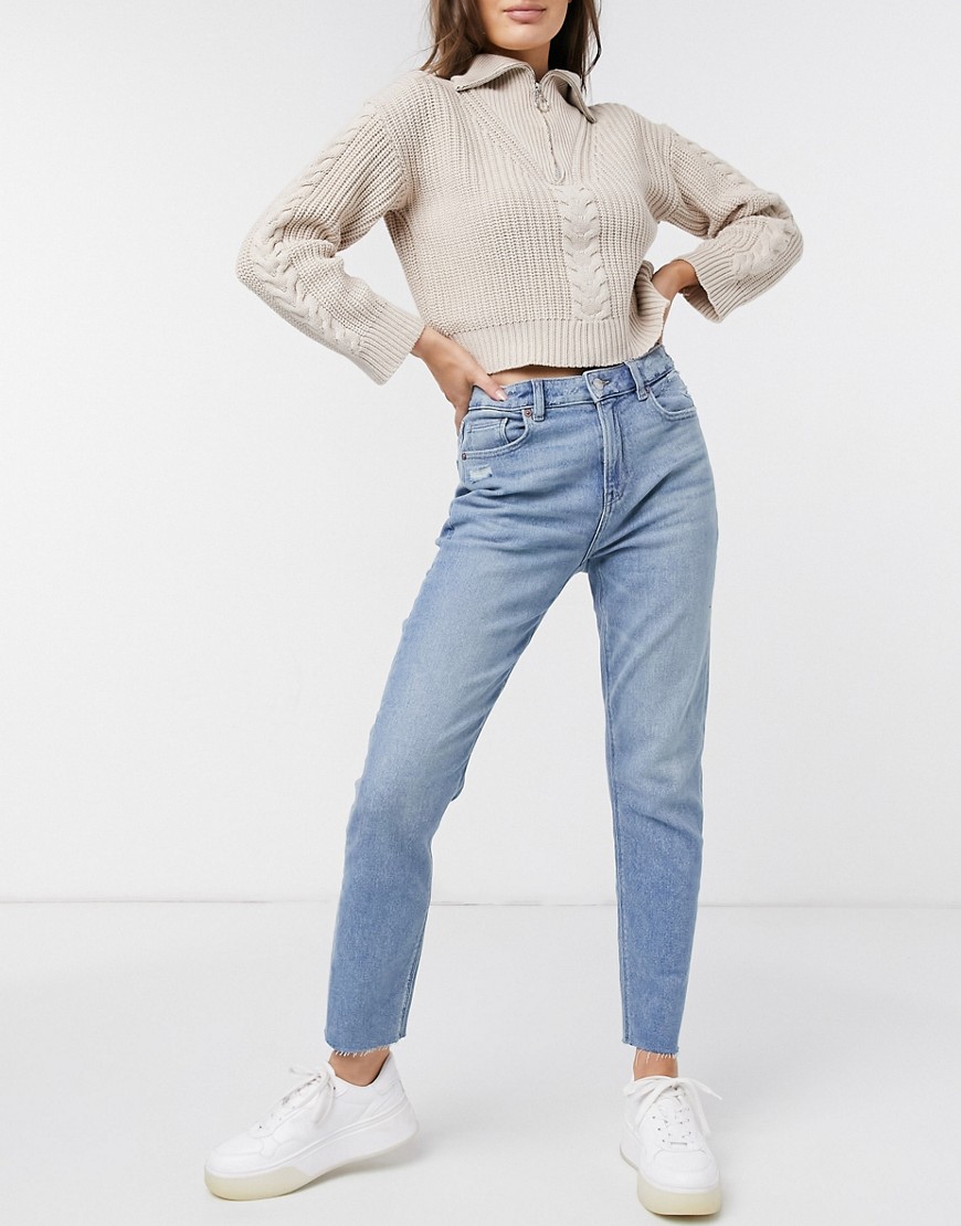 American Eagle - Mom jeans in middenblauwe wassing