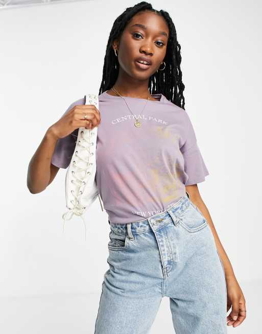 American Eagle - New York Diner - Oversized T-shirt in grijs, 3 van 4