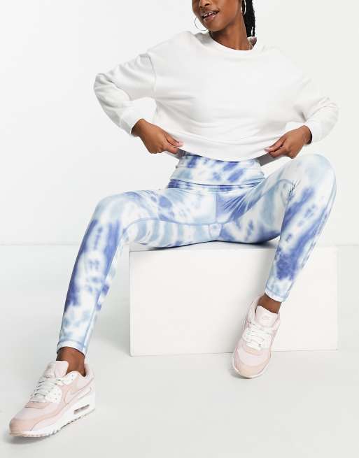 American Eagle – Niebieskie legginsy z efektem tie-dye z kieszeniami