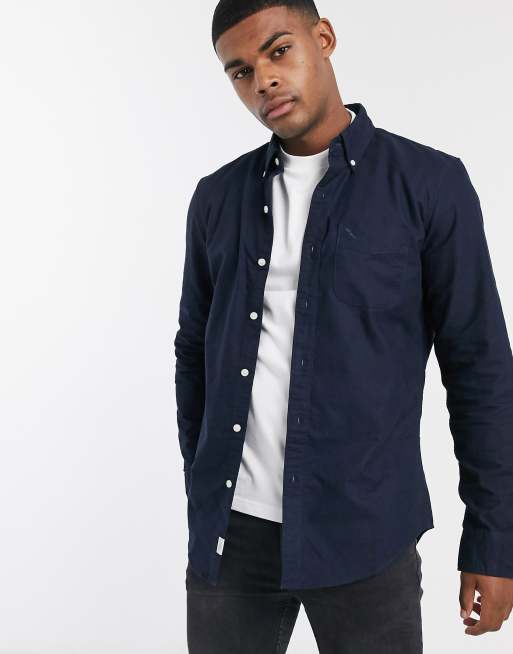 American Eagle Schmales Oxford Hemd Mit Button Down Kragen Und Adler Logo In Indigoblau Asos