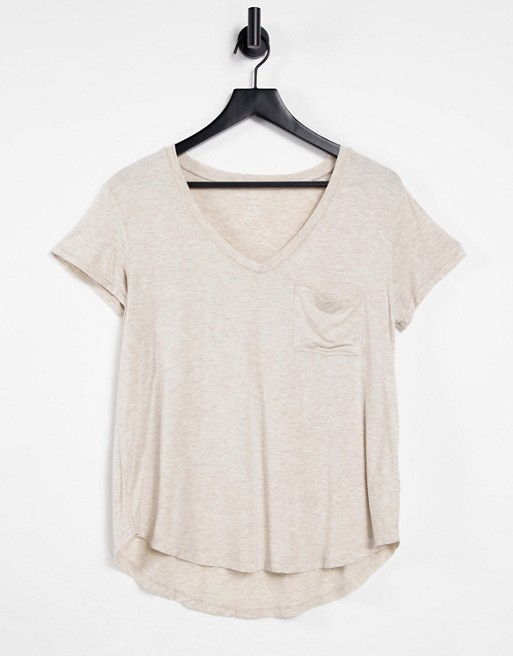 American Eagle t shirt with pocket in grey