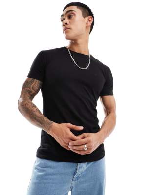 American Eagle silm fit butler dye t-shirt-Black