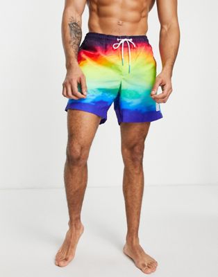 American Eagle swim shorts in rainbow gradient