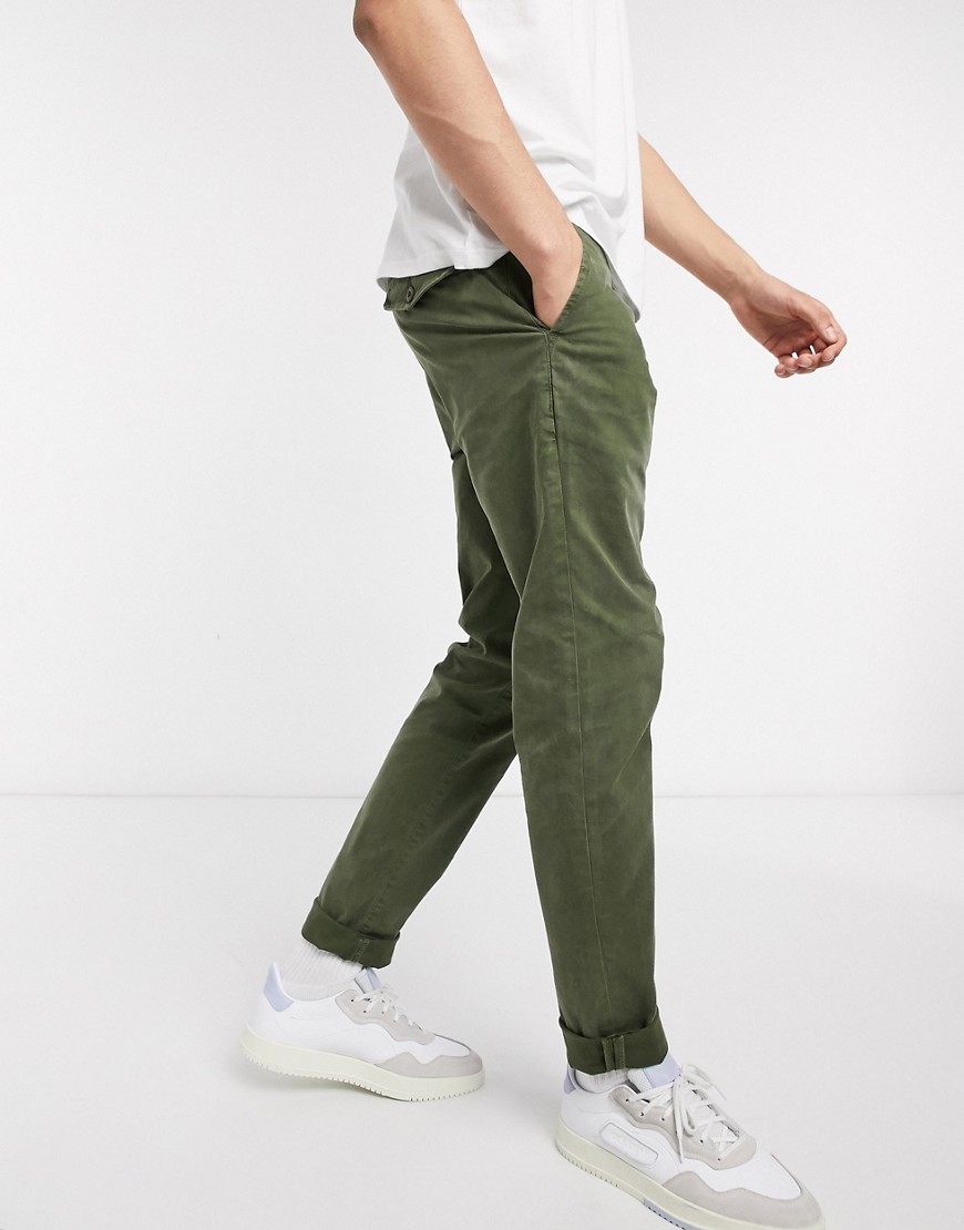 American Eagle skinny vintage wash chinos in olive-Green