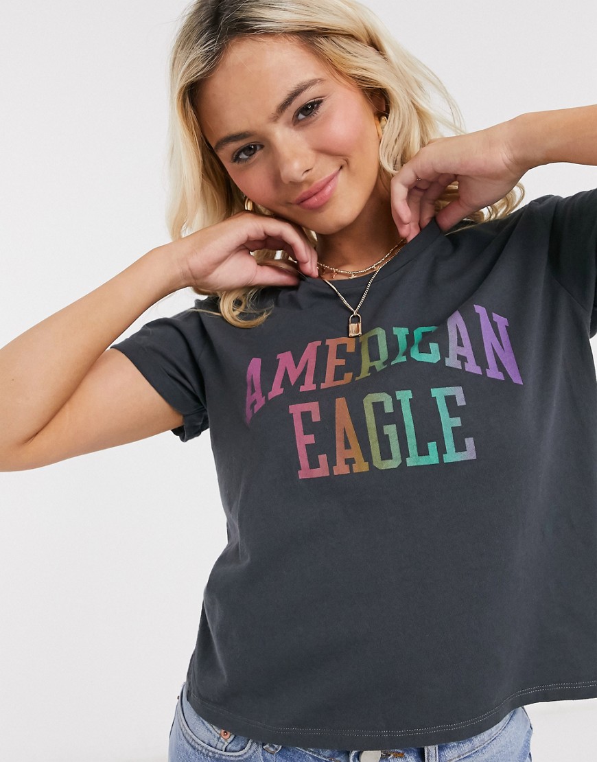American Eagle - Sort t-shirt med korte ærmer