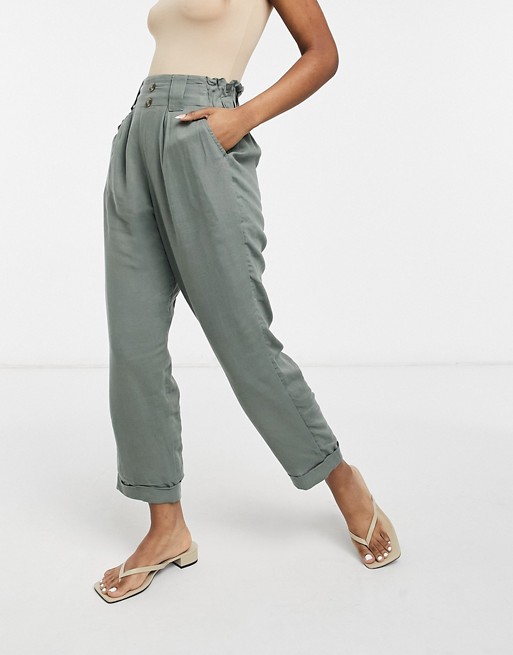 American Eagle straight leg trousers in olive green