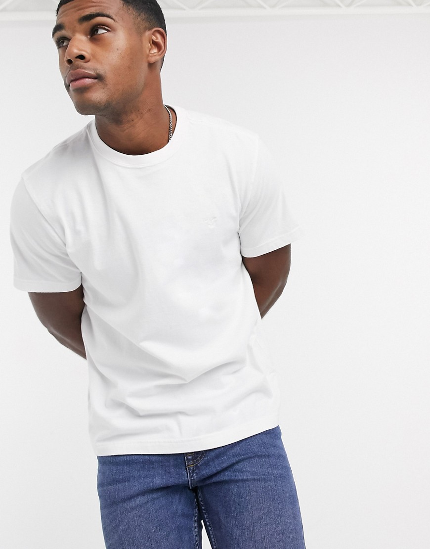 American Eagle - T-shirt girocollo bianca con logo-Bianco