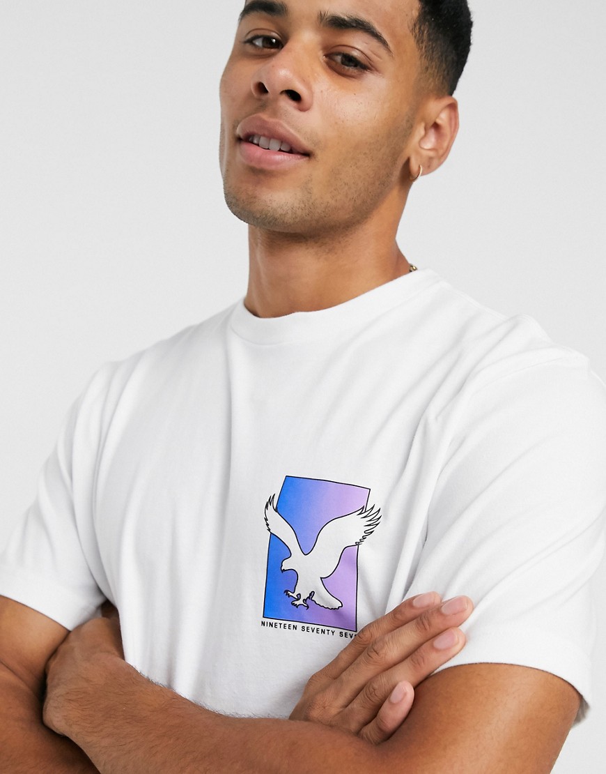 American Eagle - T-shirt met klein logo in wit