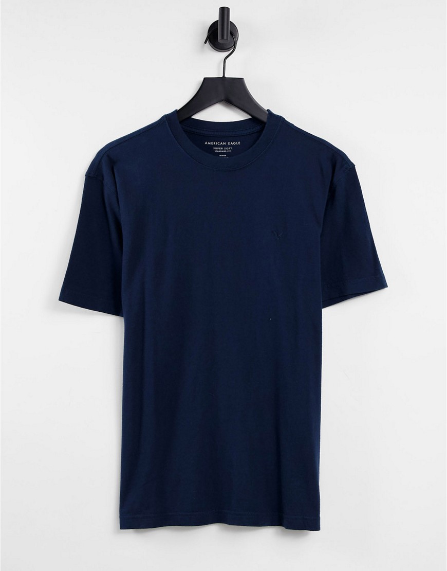 American Eagle - T-shirt met logo marineblauw