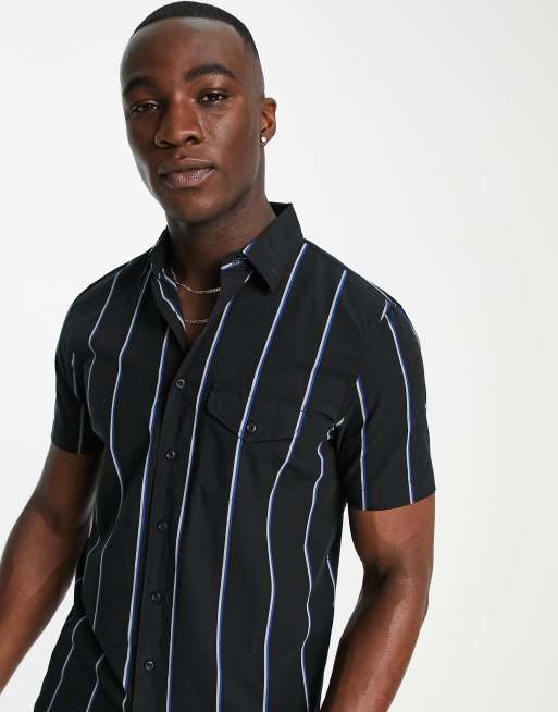 American Eagle TALL – Skjorta med korta ärmar i fransk 40-talsstil med knappsprund, 2 av 4