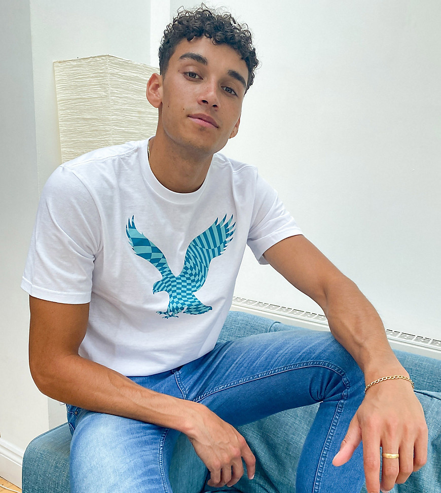 American Eagle – Tall – Vit t-shirt med logga på bröstet
