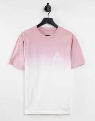 American Eagle triangle eagle logo dip dye t-shirt in dusty pink