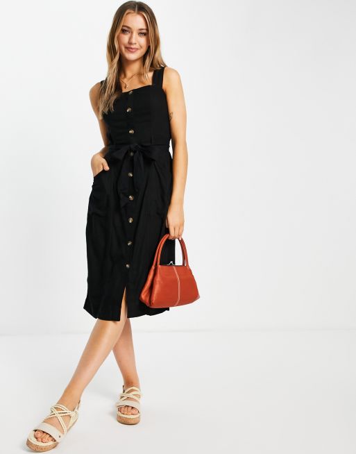 American Eagle utility style midi dress in black