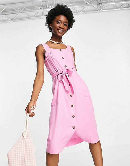 American Eagle utility style midi dress in pink