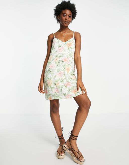 American Eagle - Vestito sottoveste color crema a fiori