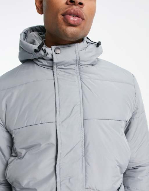 American Stich nylon puffer in grey | ASOS