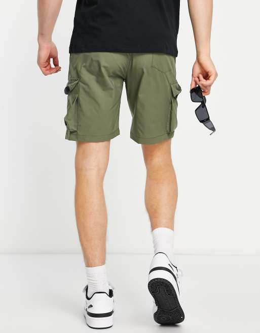 American Stitch cargo shorts with buckle waistband in khaki