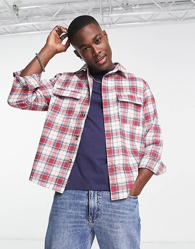 American Stitch - check shirt in red and white