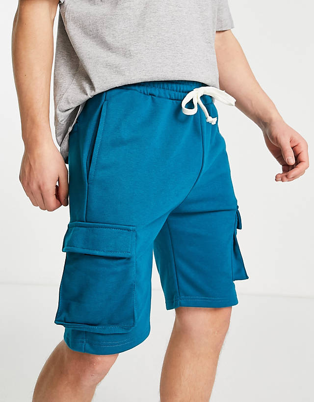 American Stitch - jersey cargo shorts in blue