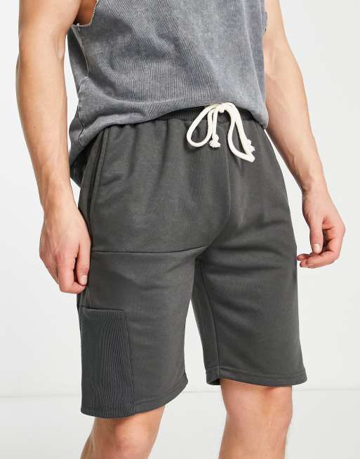 American Stitch jersey shorts with drawstring waistband in gray ASOS