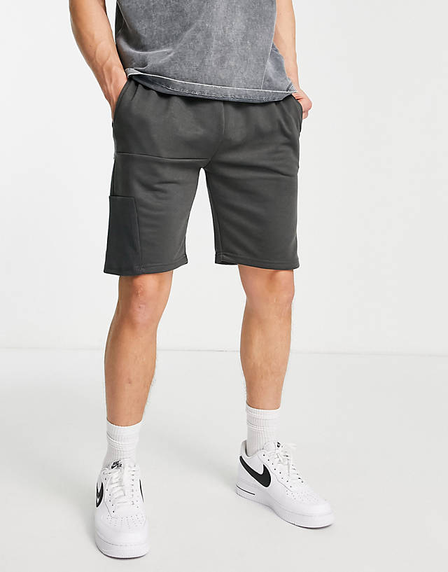 American Stitch - jersey shorts with drawstring waistband in grey