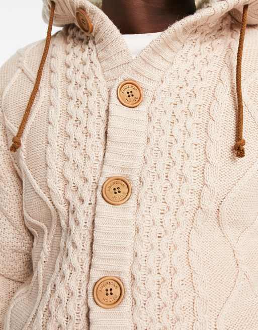 American stitch knit cardigan on sale hoodie