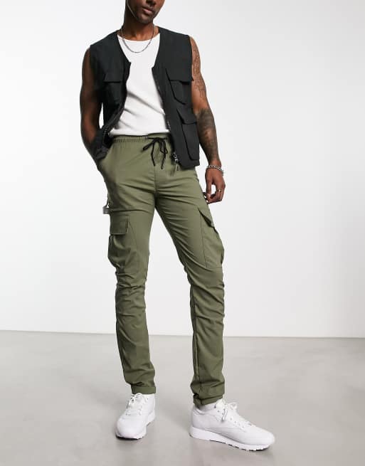 American Stitch Olive Satin Jogger Pants