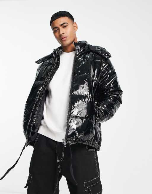 American Stitch nylon puffer jacket in black