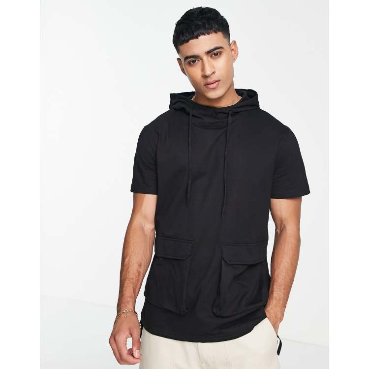 Short sleeve hoodie with pockets new arrivals