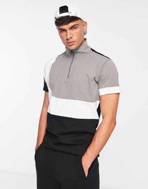 American Stitch – Polohemd in Weiß und Schwarz