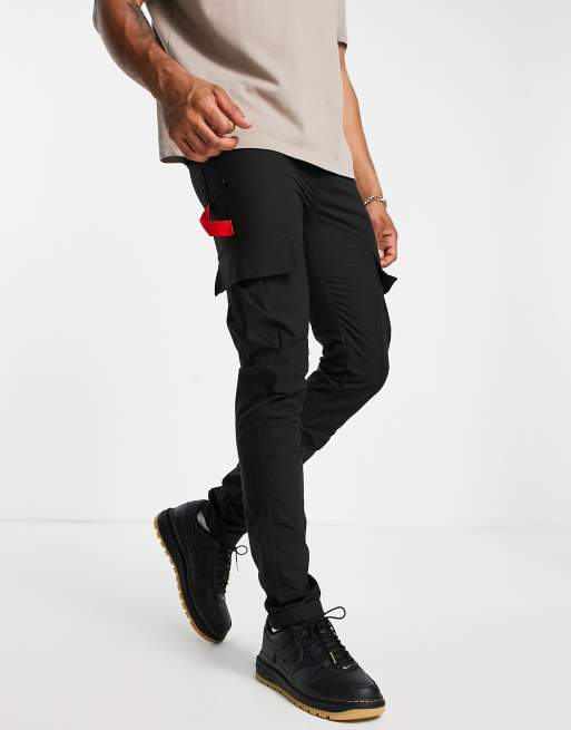 Slim Fit Cargo Pants - Black - Men