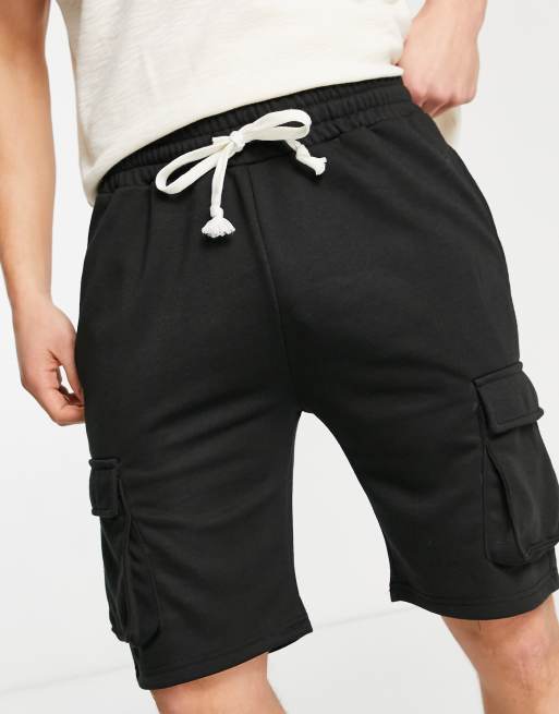 American Stitch - Sorte cargoshorts i jersey