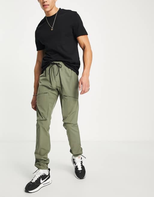 American Stitch Olive Nylon Cargo Pants