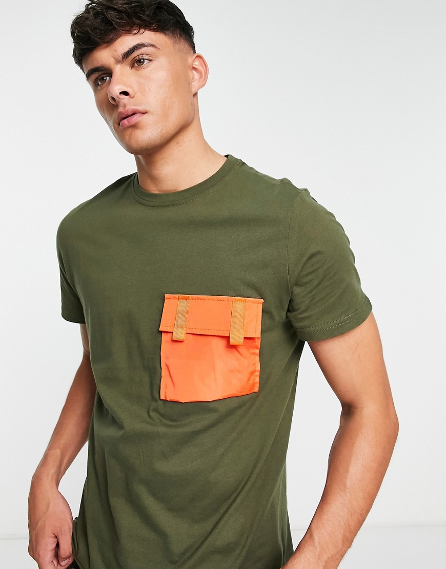American Stitch t-shirt with front pocket-Green