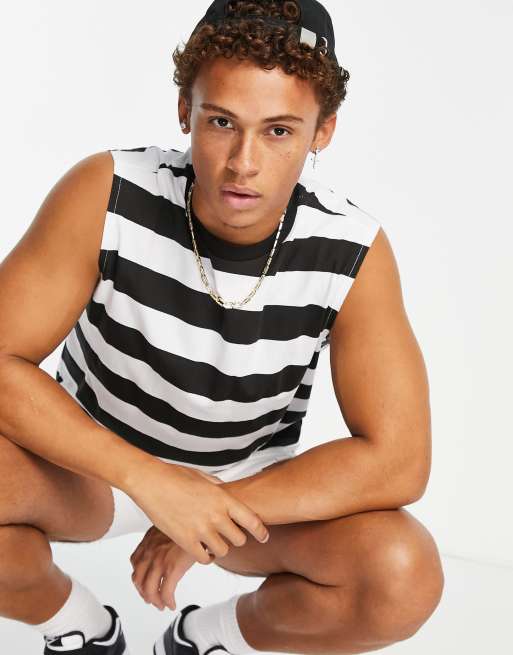 American Stitch – Trägertop in schwarz und weiß gestreift