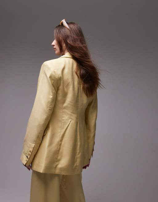 Americana amarillo crema para invitada de boda premium de Topshop (parte de un conjunto), 2 de 4