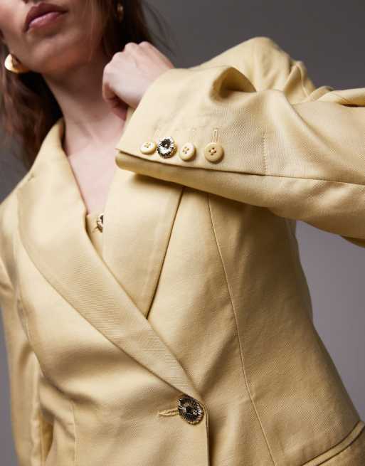 Americana amarillo crema para invitada de boda premium de Topshop (parte de un conjunto), 3 de 4