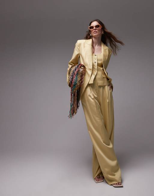 Americana amarillo crema para invitada de boda premium de Topshop (parte de un conjunto), 4 de 4