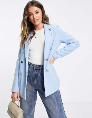 Americana azul claro de estilo militar con botones de Miss Selfridge