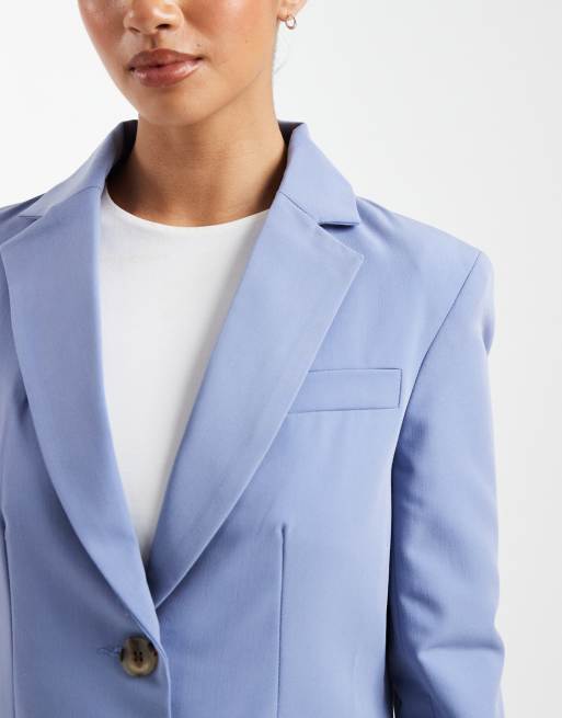Americana azul empolvado extragrande de Miss Selfridge Petite, 3 de 4