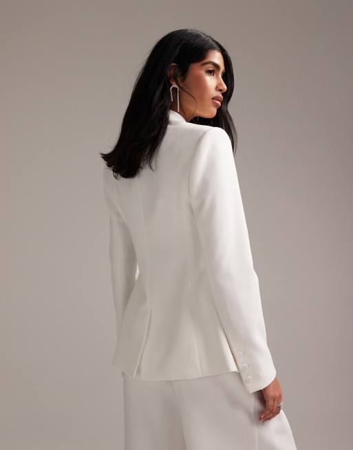 Americana blanca estructurada con cintura entallada de ASOS DESIGN, 3 de 6
