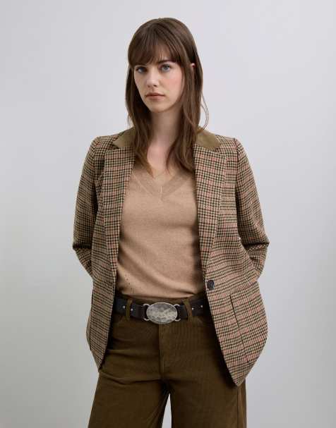 Americana color camel a cuadros de Scalpers - view 1