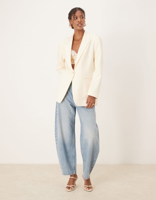Americana color crema holgada de ASOS DESIGN, 2 de 4