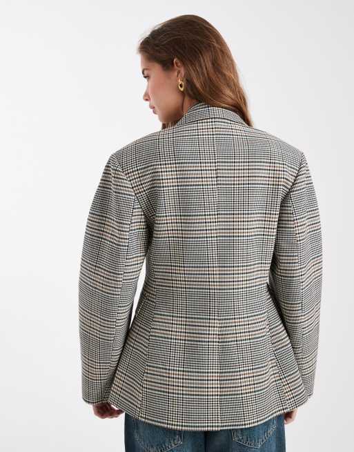 Americana de sastre a cuadros con doble botonadura y mangas cocoon de ASOS DESIGN, 4 de 4