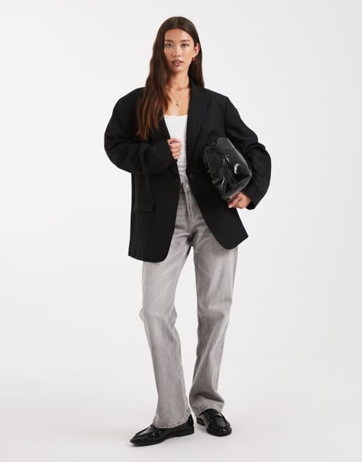 Americana de sastre negra extragrande de ASOS DESIGN, 2 de 4