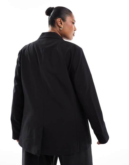Americana de sastre negra holgada de ASOS DESIGN Curve, 4 de 4